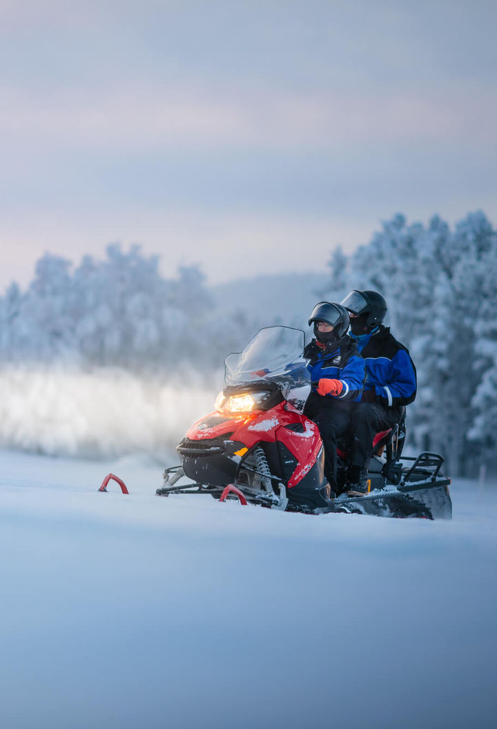 finnish lapland snowmobiling winter scenery whs