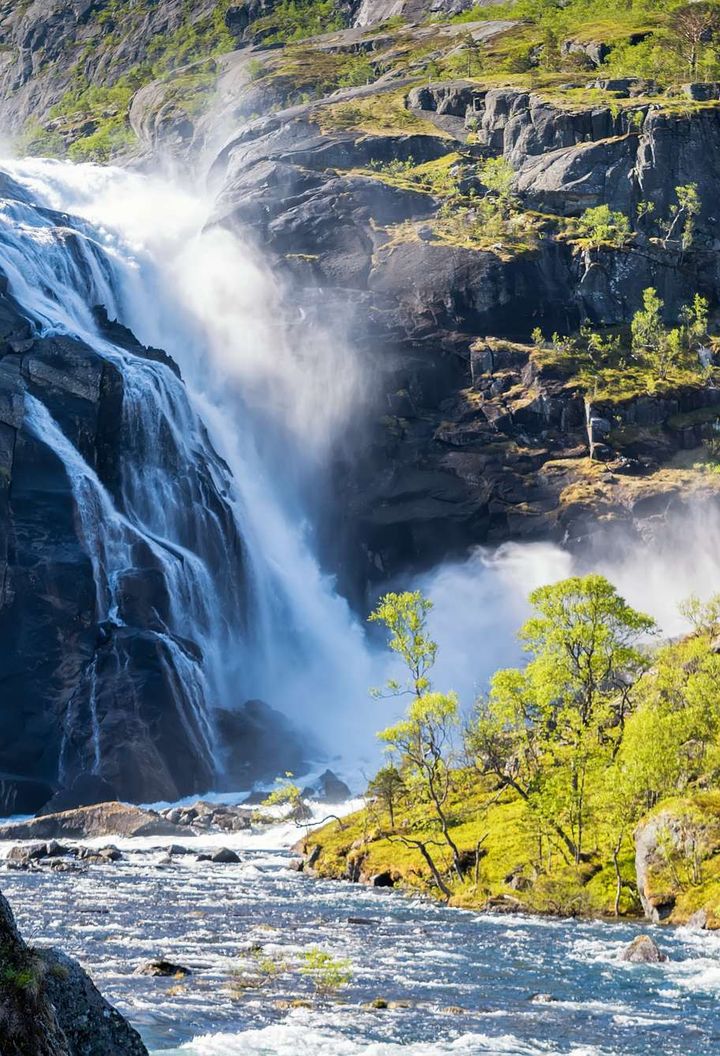 fjord norway hardangervidda national park waterfall astk