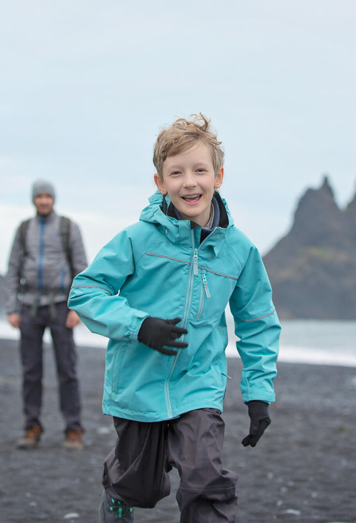 iceland family fun on reynisfjara beach astk