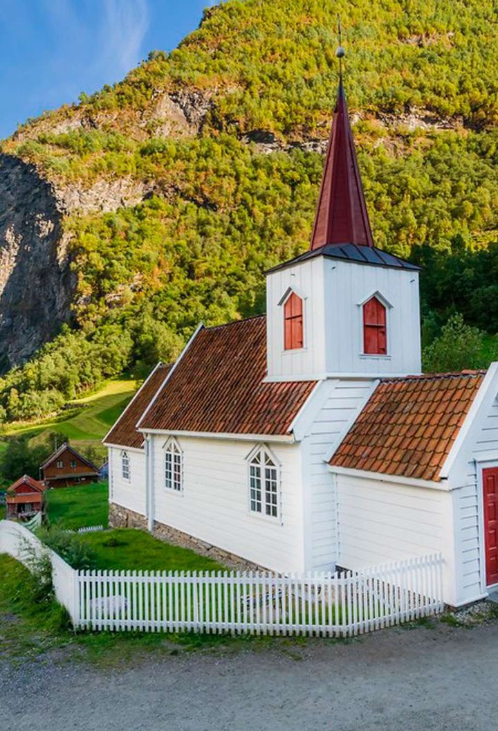 norway fjords flam stave church in undredal vflm ja