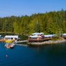 farewell harbour lodge and dock aerial