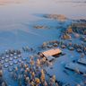 finland inari wilderness hotel aerial view